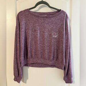Ivory Ella Women's Heathered Purple Crew Neck Sweater